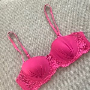bra/bikini bottom set  undergarments Hot pink Way too small for me
